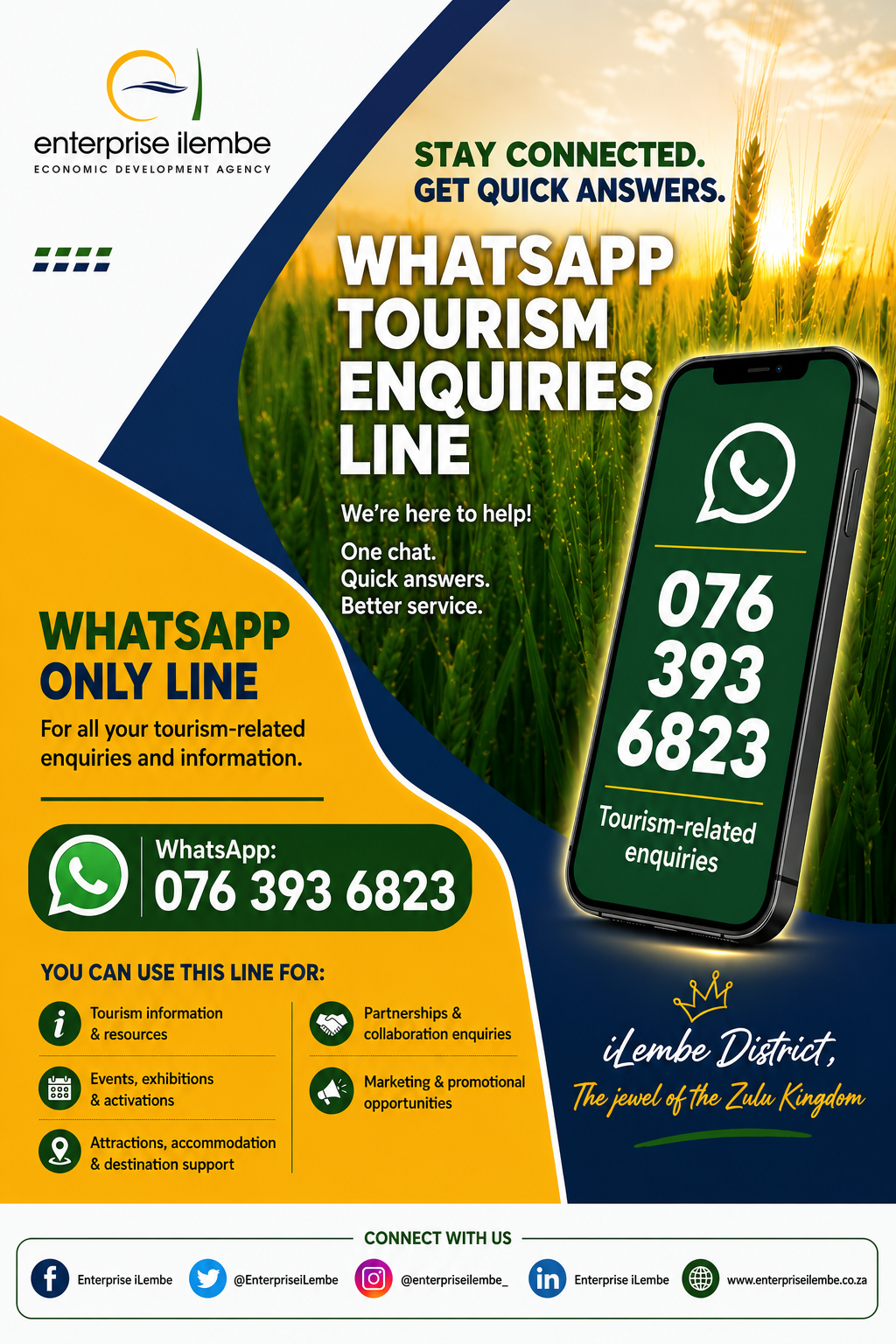 Enterprise iLembe WhatsApp Tourism Enquiries Line